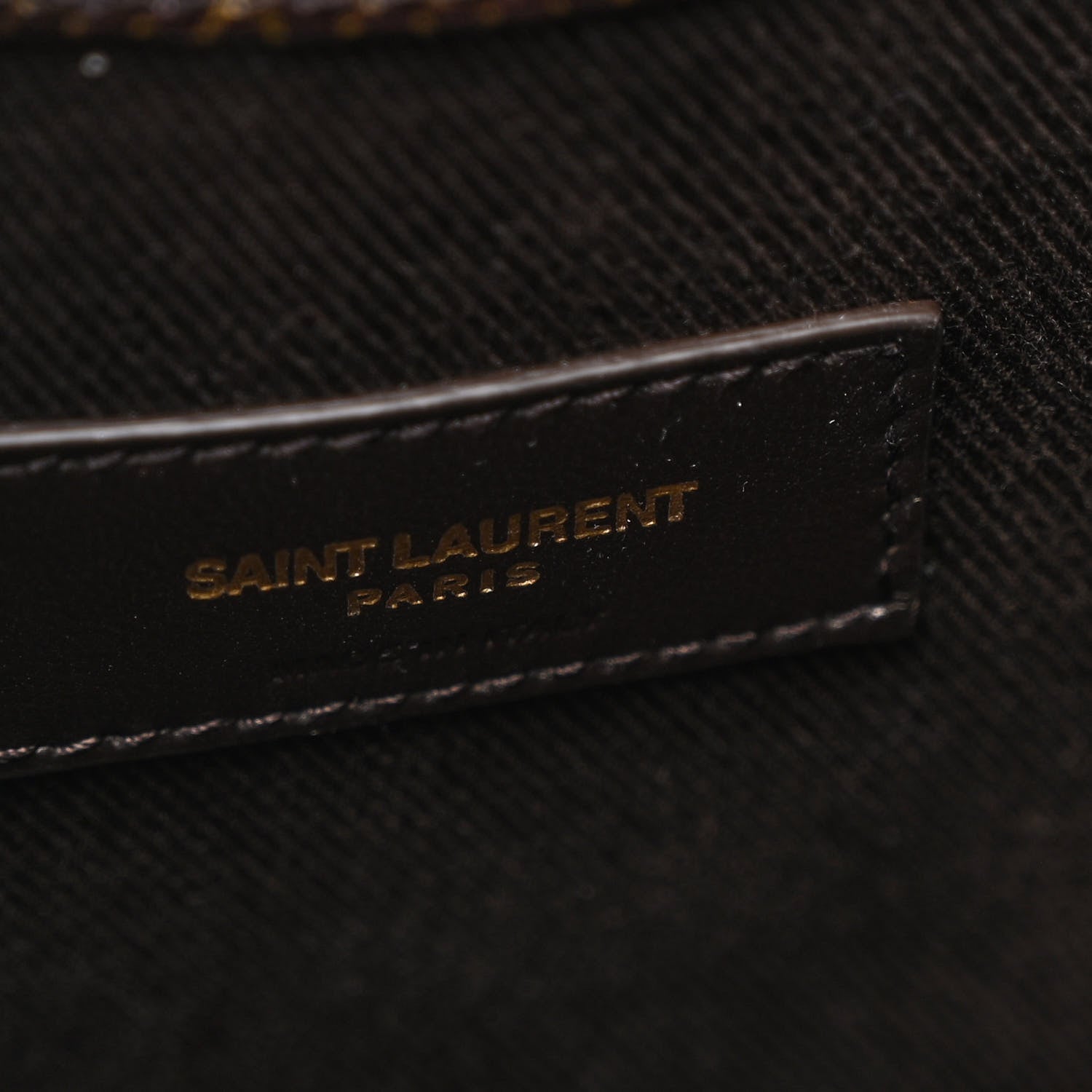 Saint Laurent Canvas Smooth Calfskin Le Monogramme Striped Bucket Bag Brown 6 of 10
