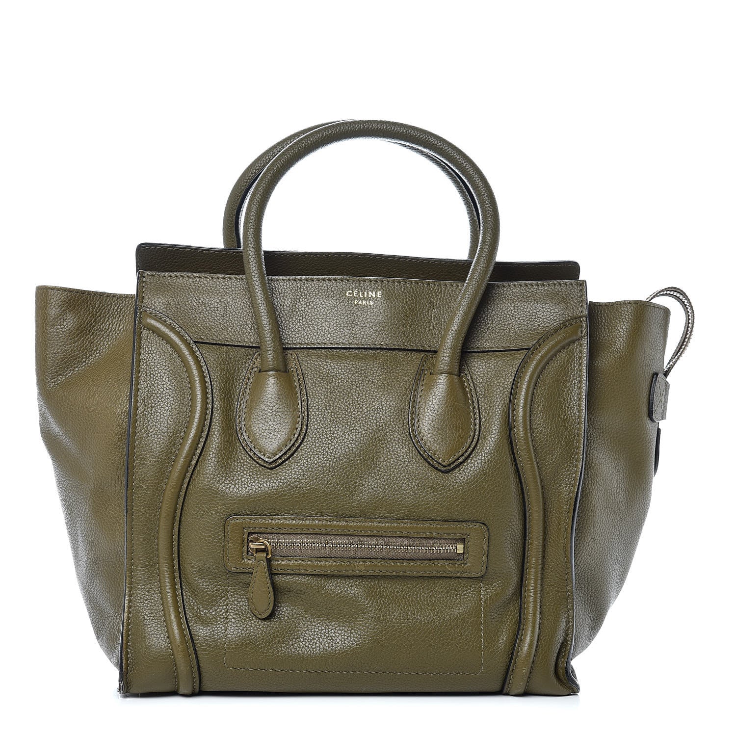 Celine Drummed Calfskin Mini Luggage Jungle 1 of 11