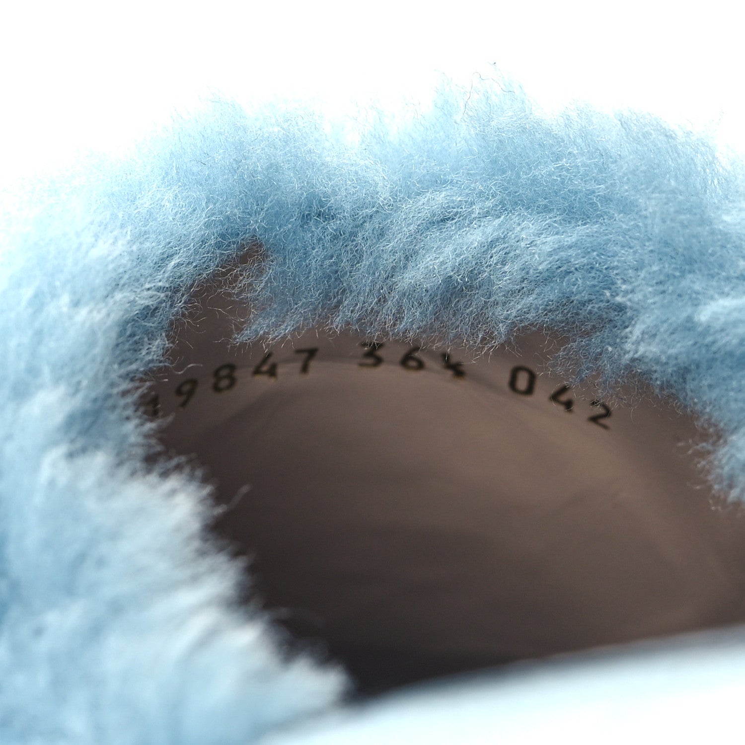 Gucci Faux Fur Interlocking G Slippers 36.5 Blue Black 6 of 9