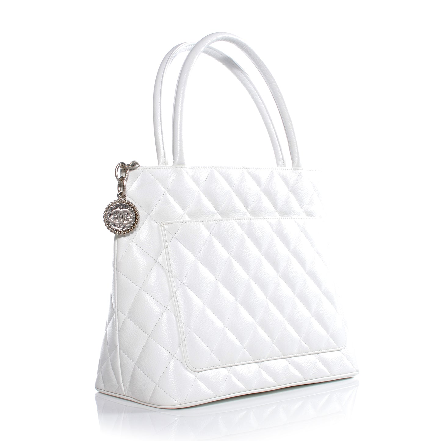Caviar Medallion Tote White