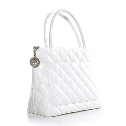 Chanel Caviar Medallion Tote White 3 of 8