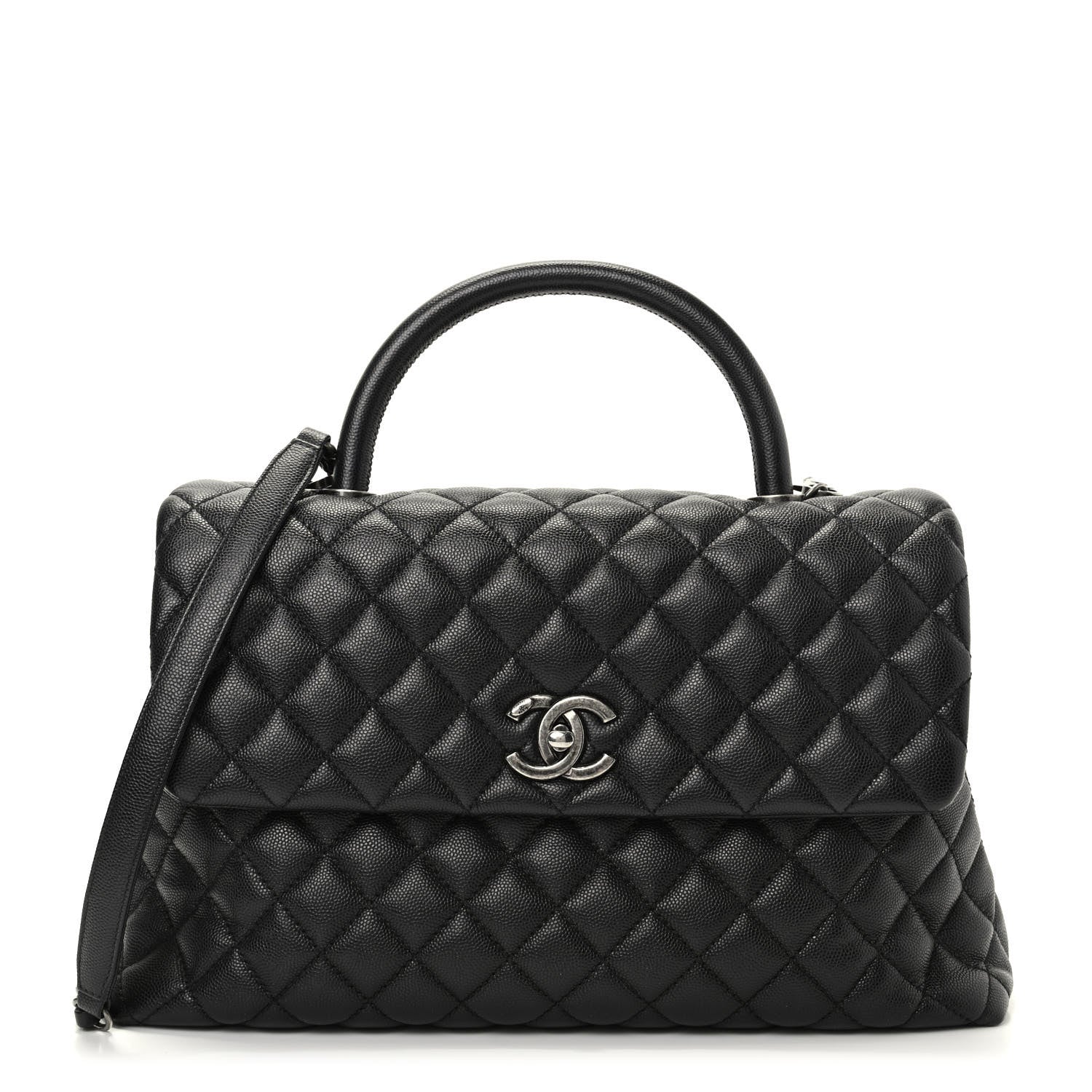Chanel Caviar Quilted Medium Coco Handle Flap Black 1 of 18