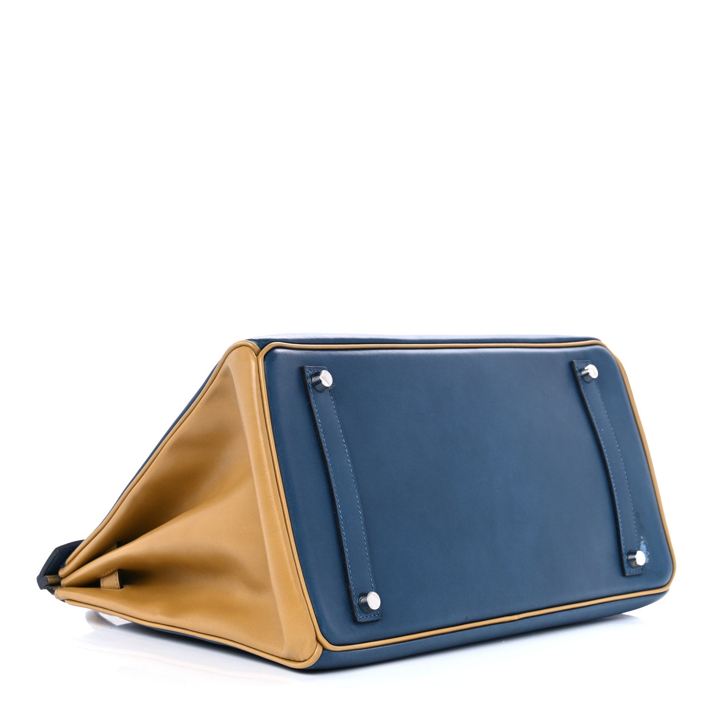 Box Horseshoe Birkin 35 Bleu de Prusse Curry