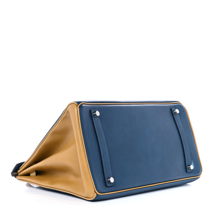 Hermes Box Horseshoe Birkin 35 Bleu de Prusse Curry 4 of 15