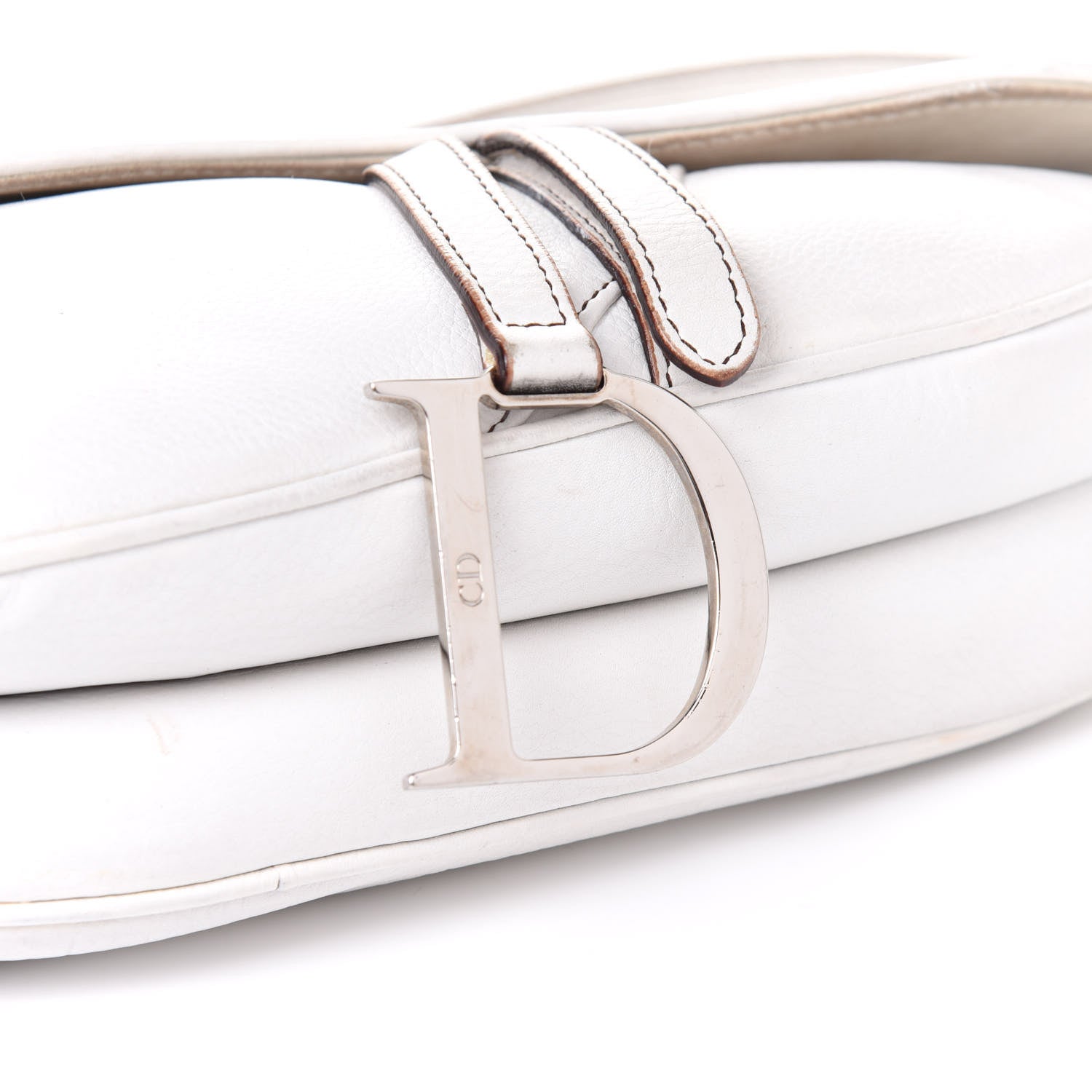 Christian Dior Calfskin Saddle Bag White 7 of 10