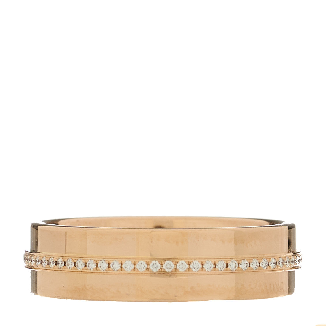 18K Rose Gold Diamond Wide T Two Ring 54 7