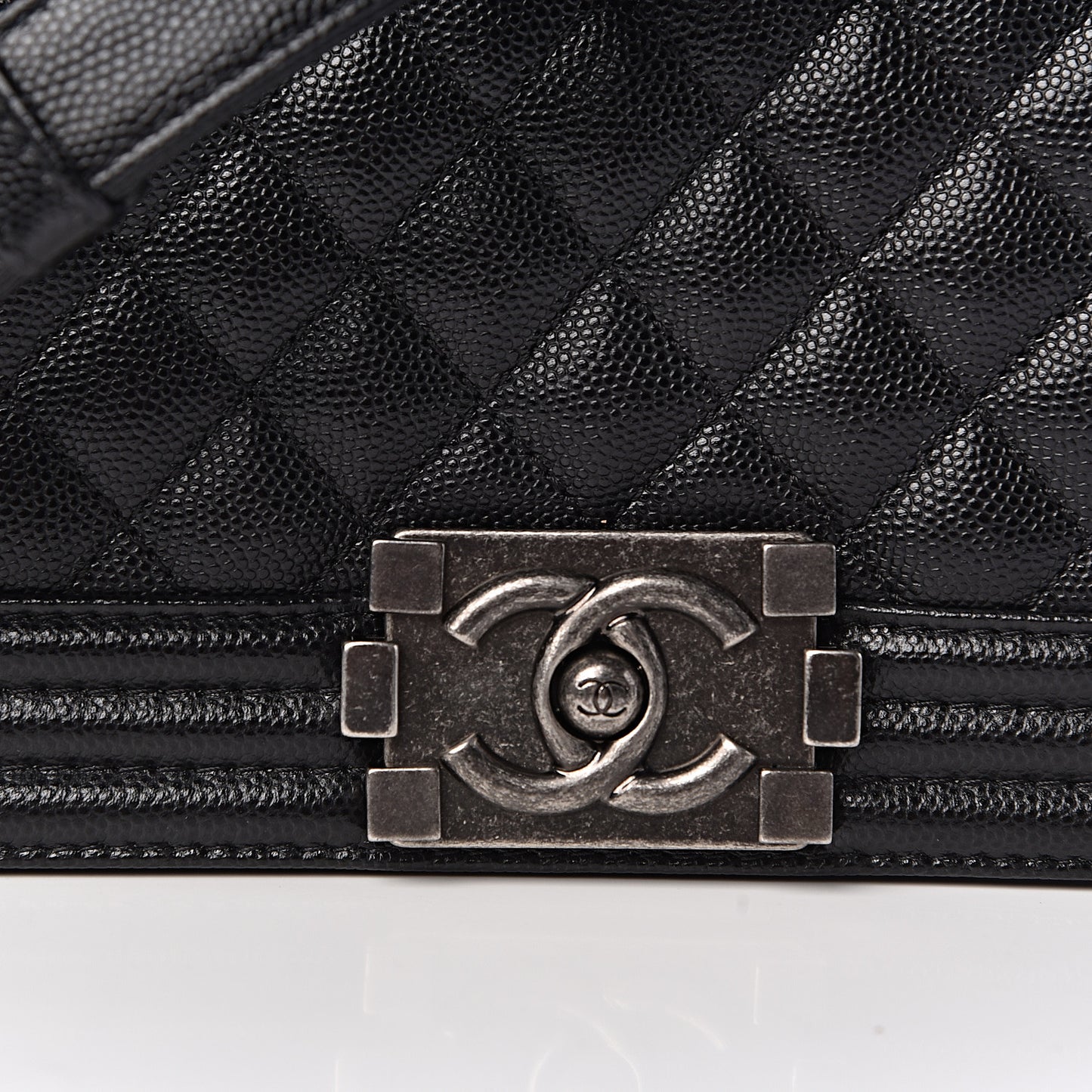 Caviar Quilted Small Boy Flap Black