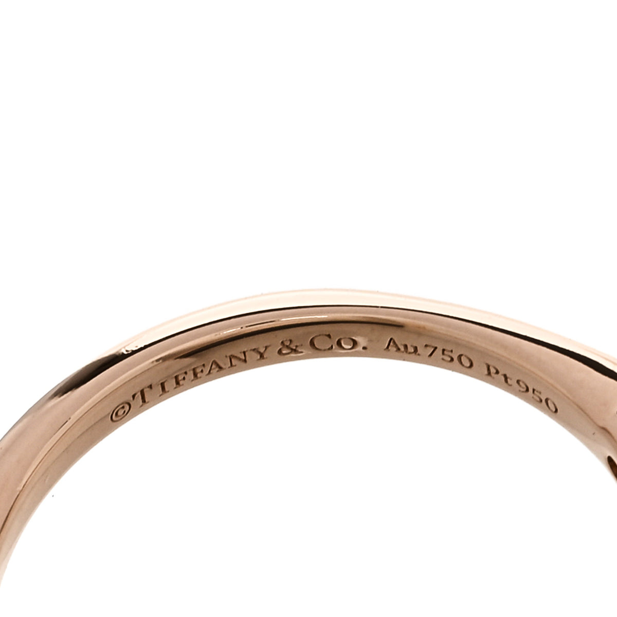Tiffany 18K Rose Gold Platinum Diamond .48ct Solitaire Engagement Ring 52 6 4 of 5