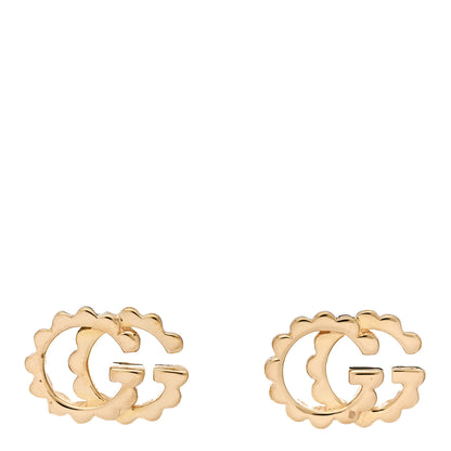 Gucci 18K Yellow Gold Running G Scalloped Stud Earrings 1 of 6