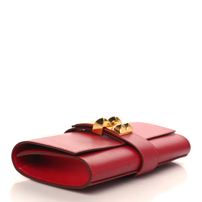 Hermes Tadelakt Medor 23 Clutch Rouge Vif 4 of 8