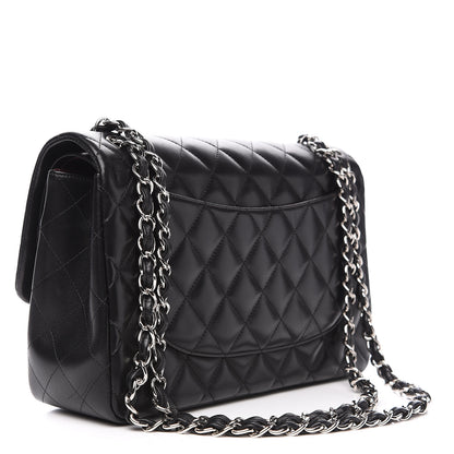 Chanel Lambskin Quilted Jumbo Double Flap Black 2 of 15