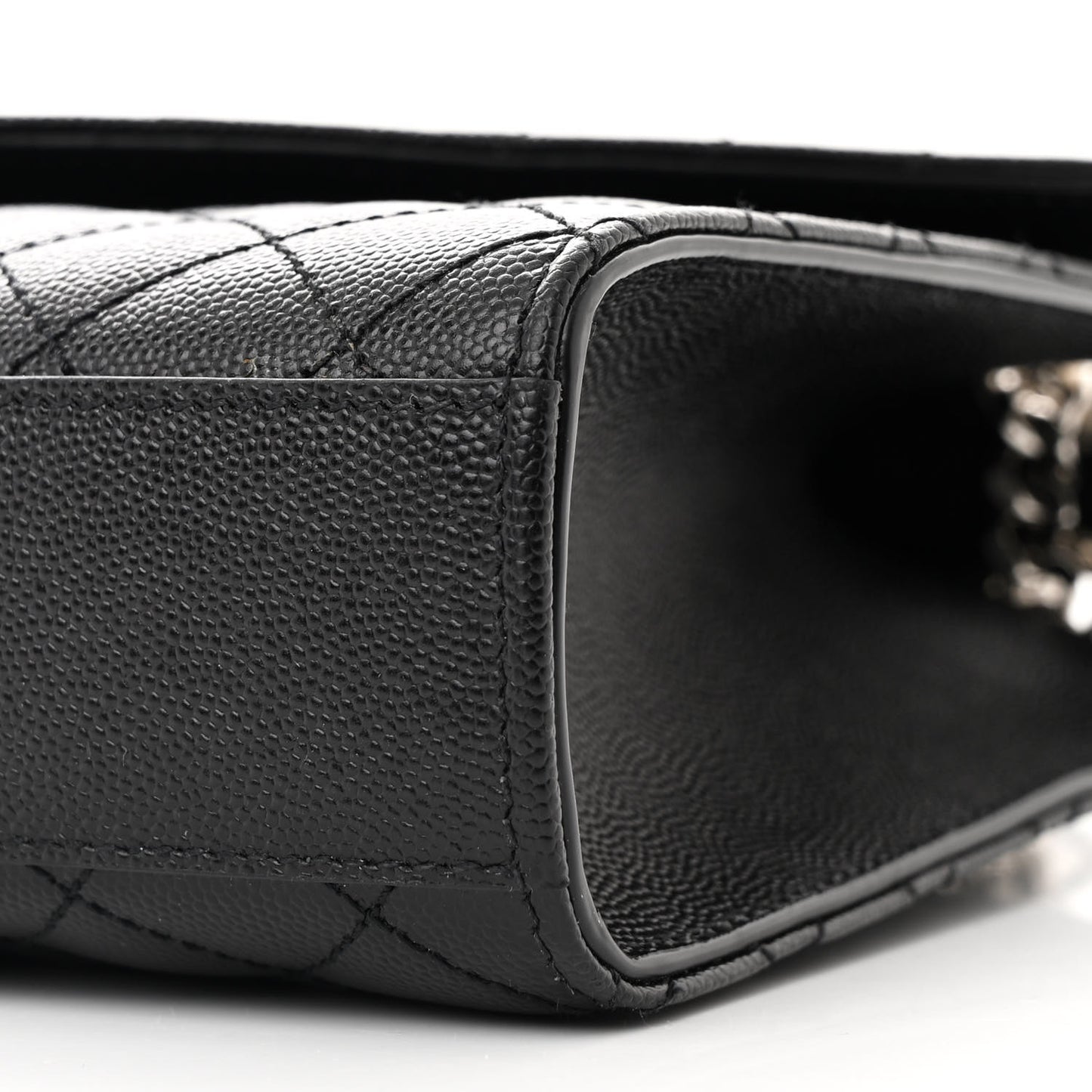 Grain De Poudre Textured Mixed Matelasse Triquilt Medium Monogram Satchel Black