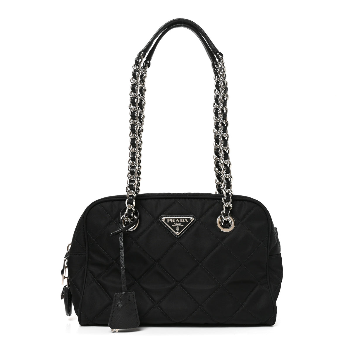 Prada Nylon Tessuto Impuntu Quilted Shoulder Bag Black 1 of 8