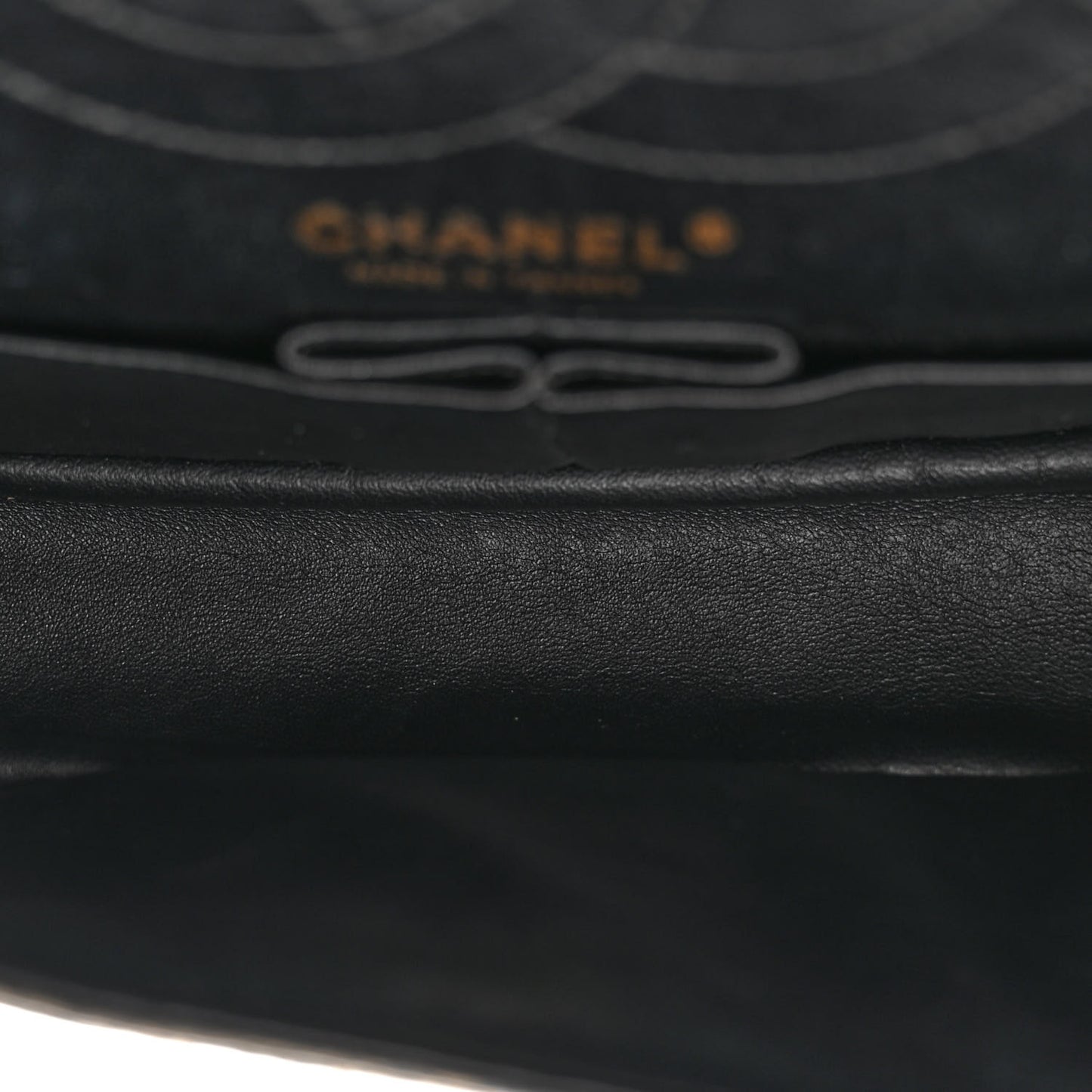 Printed Grained Calfskin 2.55 Reissue 225 Flap Black Gold
