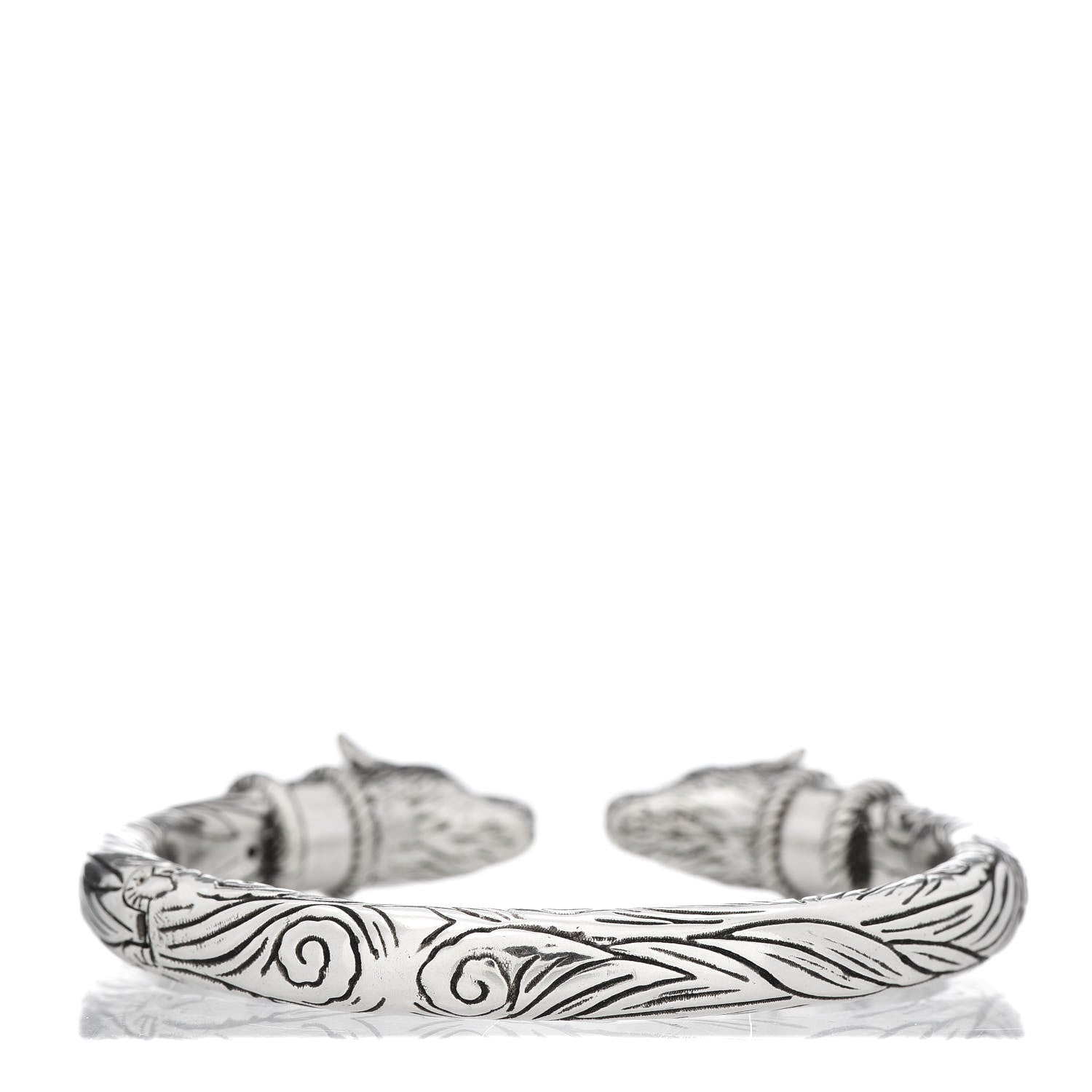 Gucci Sterling Silver Anger Forest Wolf Cuff Bracelet 4 of 5
