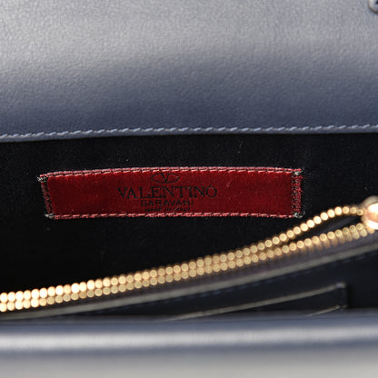 Valentino Garavani Vitello Rockstud Wallet on Chain Navy 5 of 9