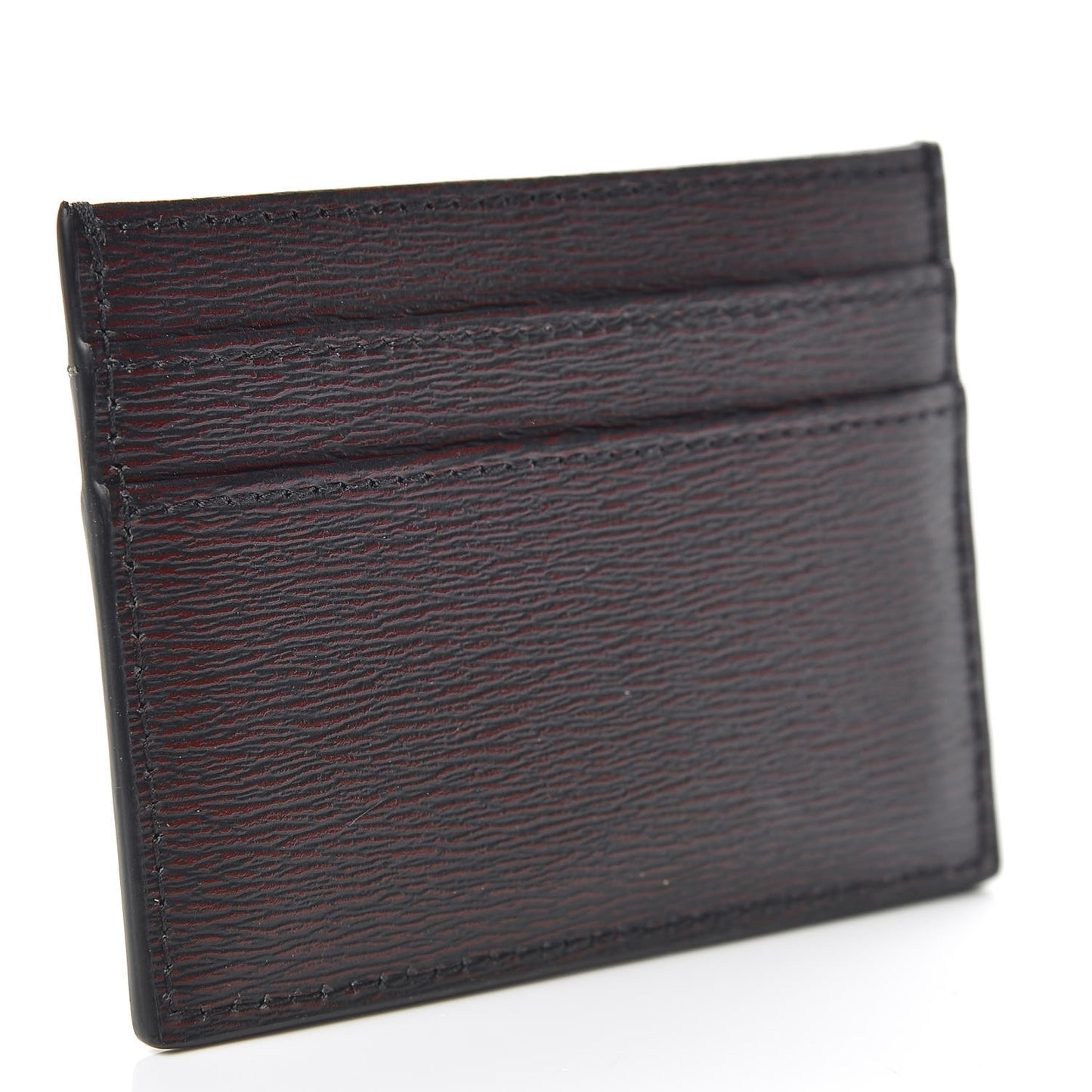 Calfskin Bee Signature Card Holder Red Black