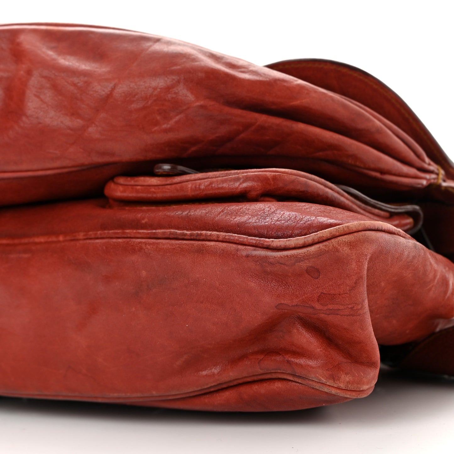 Calfskin Medium Gaucho Double Saddle Bag Red