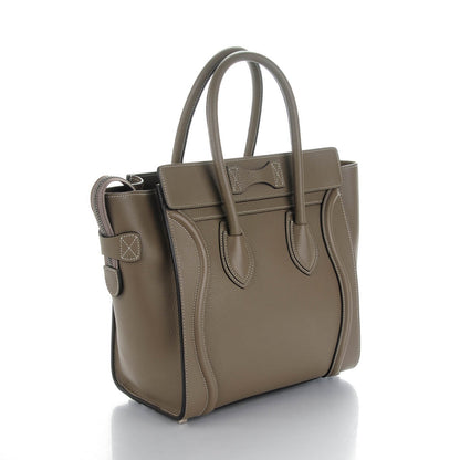 Celine Drummed Calfskin Micro Luggage Souris 3 of 9