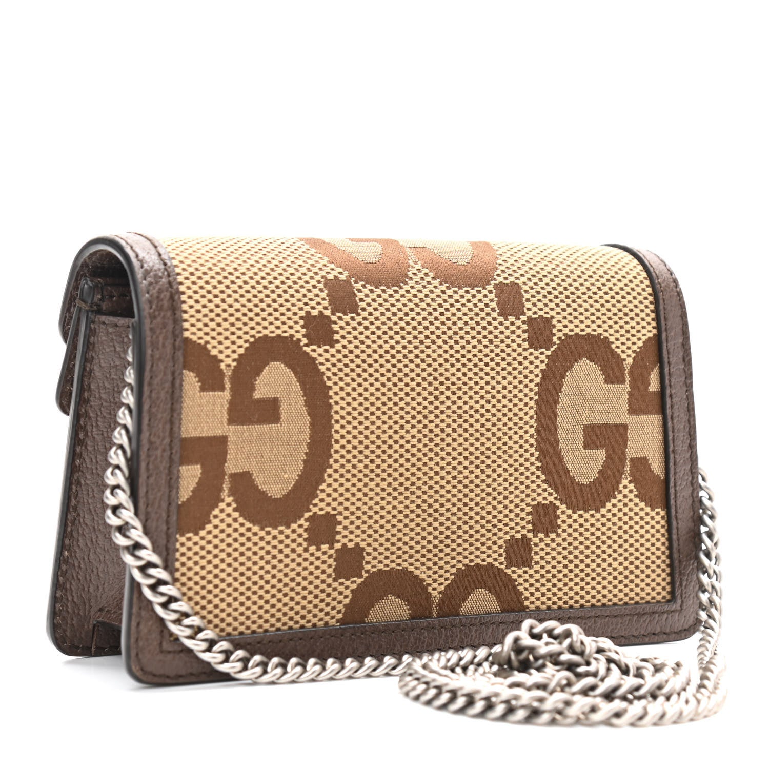 Gucci Monogram Jumbo GG Textured Dollar Calfskin Super Mini Dionysus Shoulder Bag Camel Ebony New Acero 2 of 8