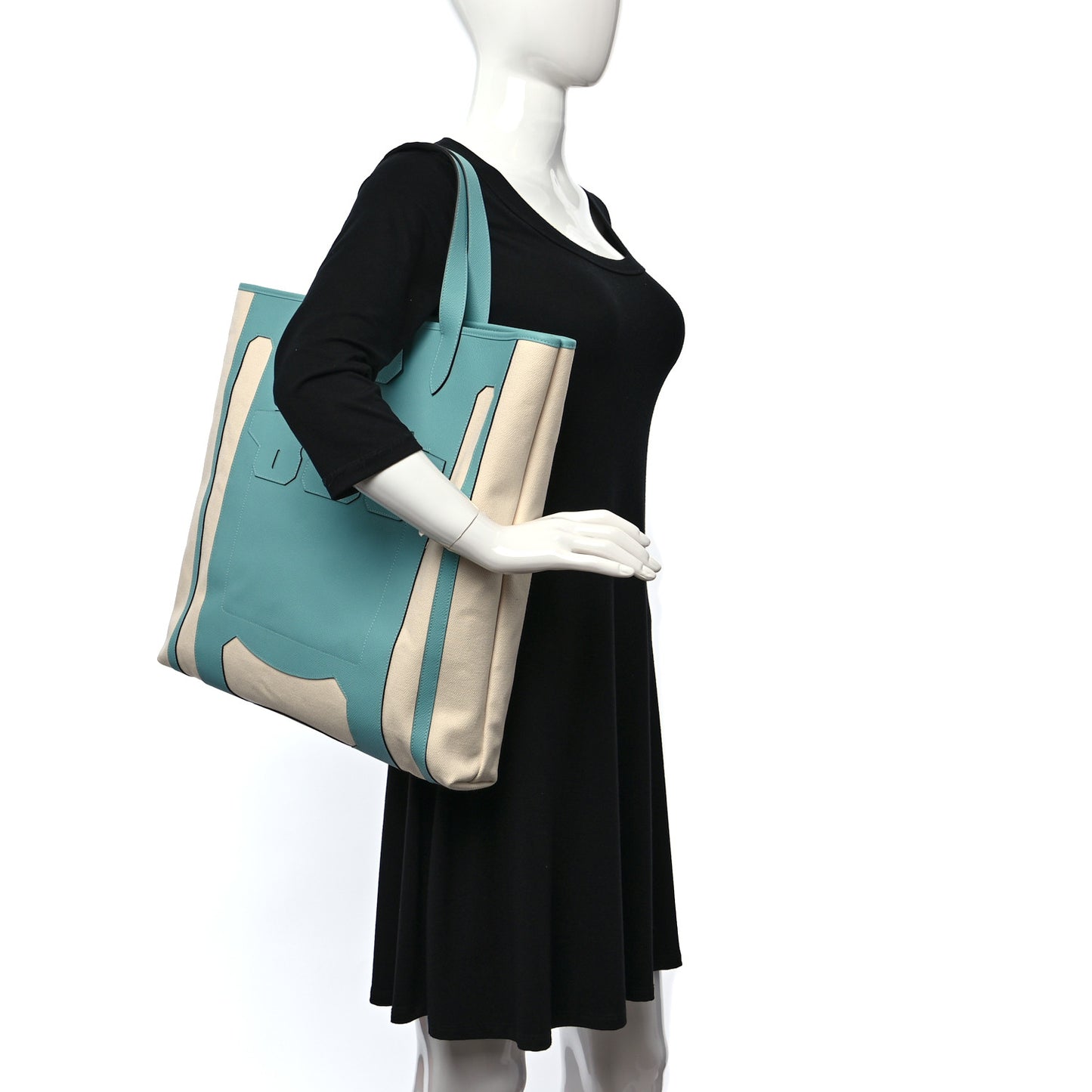 Canvas Epsom Calfskin Petit H Monsieur B Bag