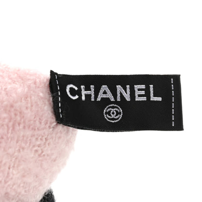 Chanel Cashmere Silk CC Beanie Hat Pink Black 5 of 6