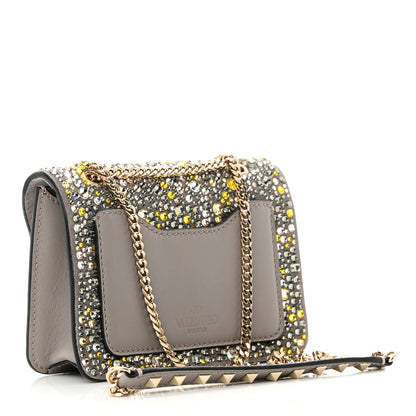 Valentino Garavani Crystal Suede Mini Rockstud Demilune Shoulder Bag Multicolor 2 of 12