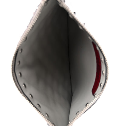 Valentino Garavani Glitter Rockstud Spike Zip Pouch Silver 5 of 6