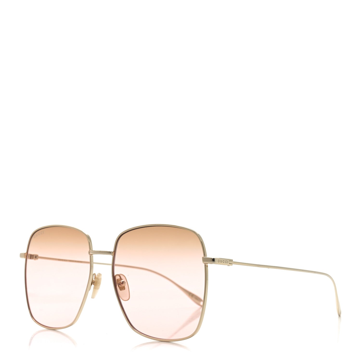 Gucci Metal Fork Square Frame Red Panda Charm Sunglasses GG1031S Pink 1 of 7