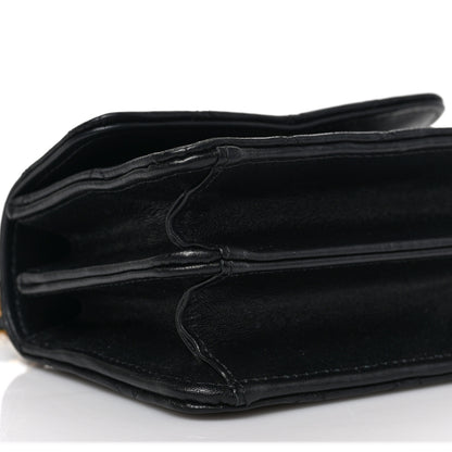 Chanel Lambskin Quilted Chain Top Handle Clutch With Chain Black 9 of 10