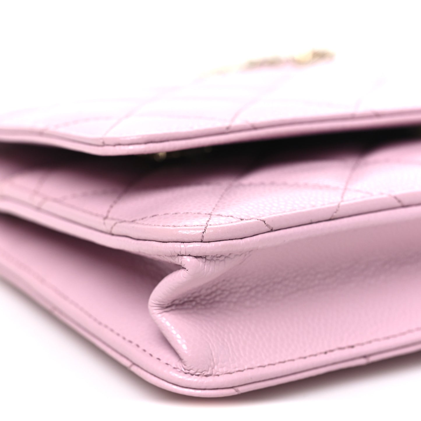 Caviar Quilted Wallet on Chain WOC Light Pink