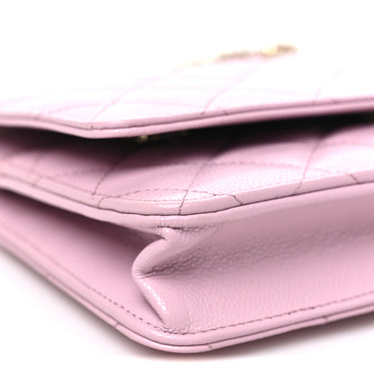 Chanel Caviar Quilted Wallet on Chain WOC Light Pink 10 of 12