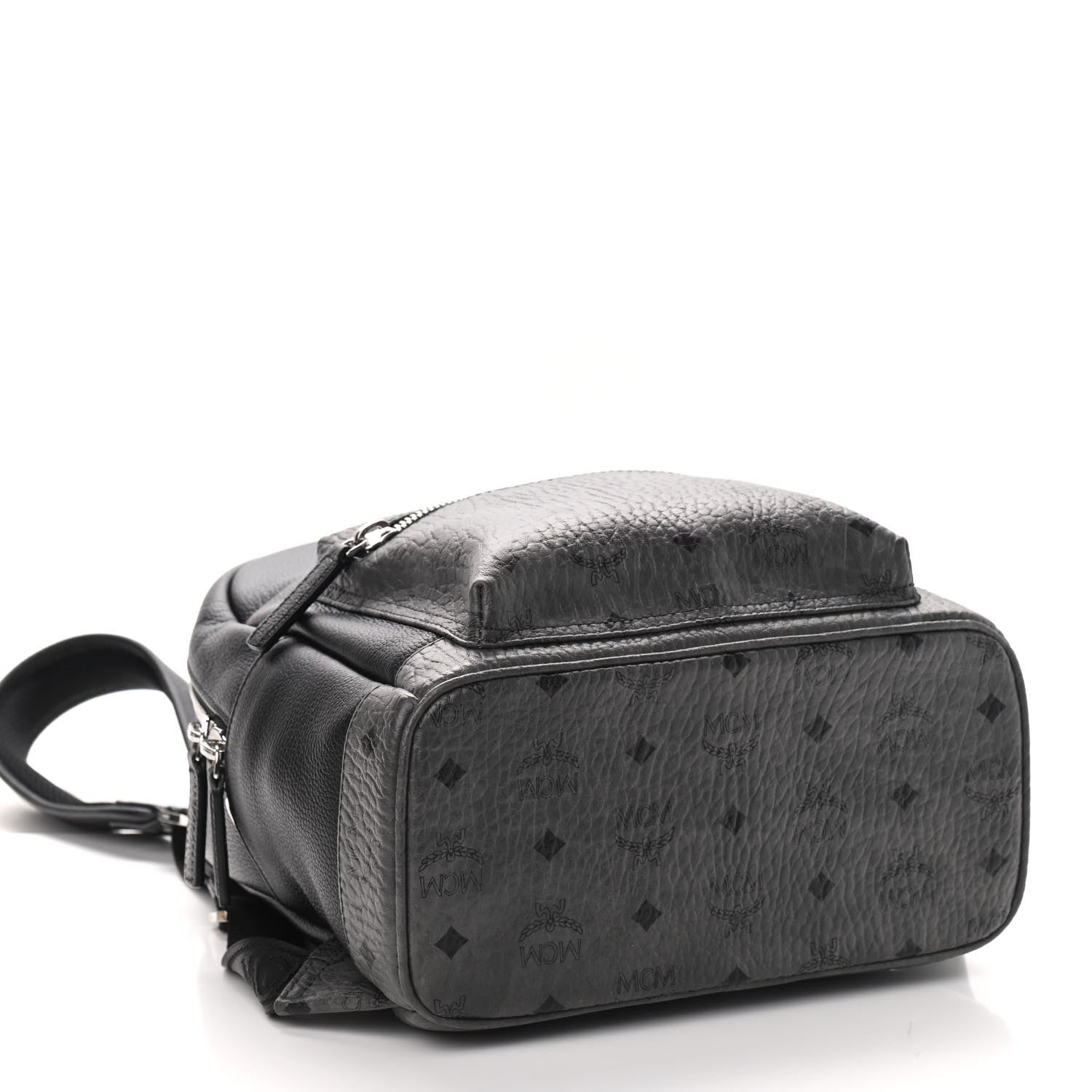 MCM Visetos Calfskin Medium Geonautic Backpack Black Phantom Grey 4 of 8