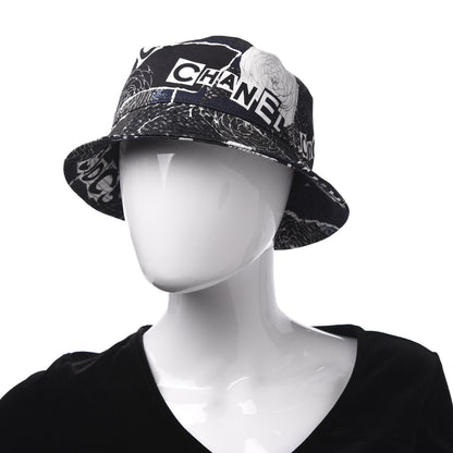 Chanel Cotton Coco Print Bucket Hat M Navy Black White 2 of 7