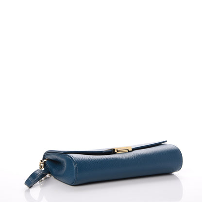 Versace COLLECTION Calfskin Convertible Clutch Teal 4 of 6