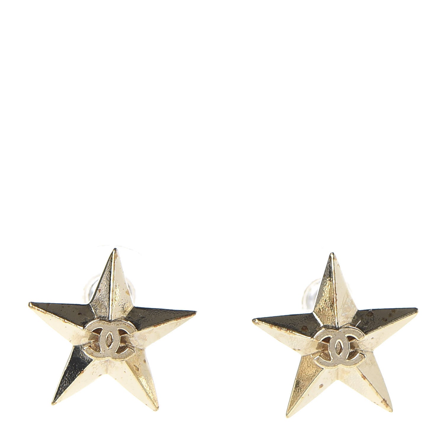 Chanel Metal CC Star Earrings Gold 1 of 5