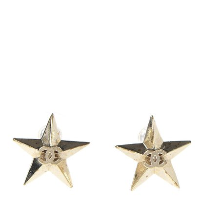 Chanel Metal CC Star Earrings Gold 1 of 5