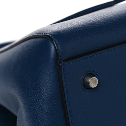 Celine Drummed Calfskin Medium Edge Shoulder Bag Ocean Blue 11 of 18