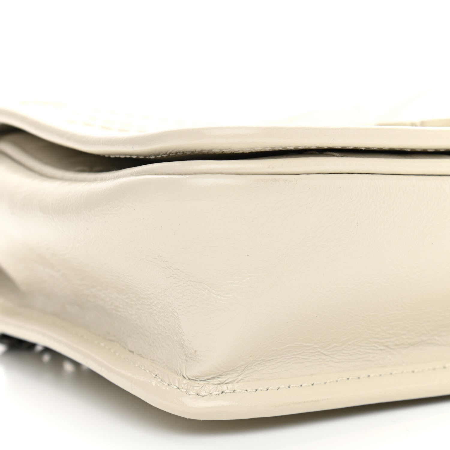 Saint Laurent Crinkled Calfskin Matelasse Monogram Niki Chain Wallet Crema Soft 8 of 9