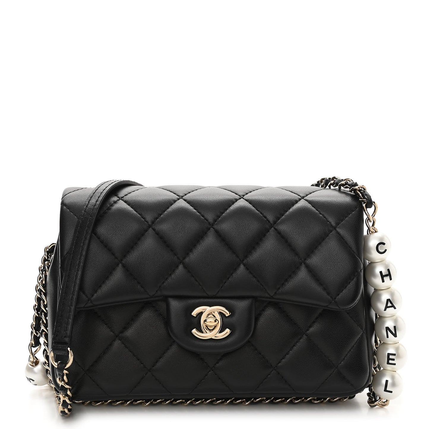 Lambskin Quilted Small My Precious Flap Black