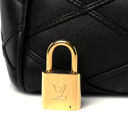Louis Vuitton Lambskin Malletage Speedy Bandouliere 25 Black 8 of 11