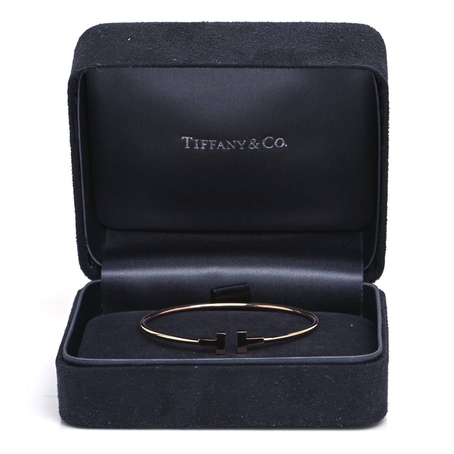 Tiffany 18K Rose Gold Narrow T Wire Bracelet 5 of 5