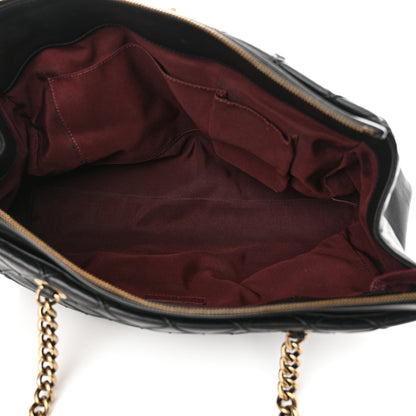 Chanel Calfskin Diamond Debossed Large Cosmos Zip Tote Black 5 of 16