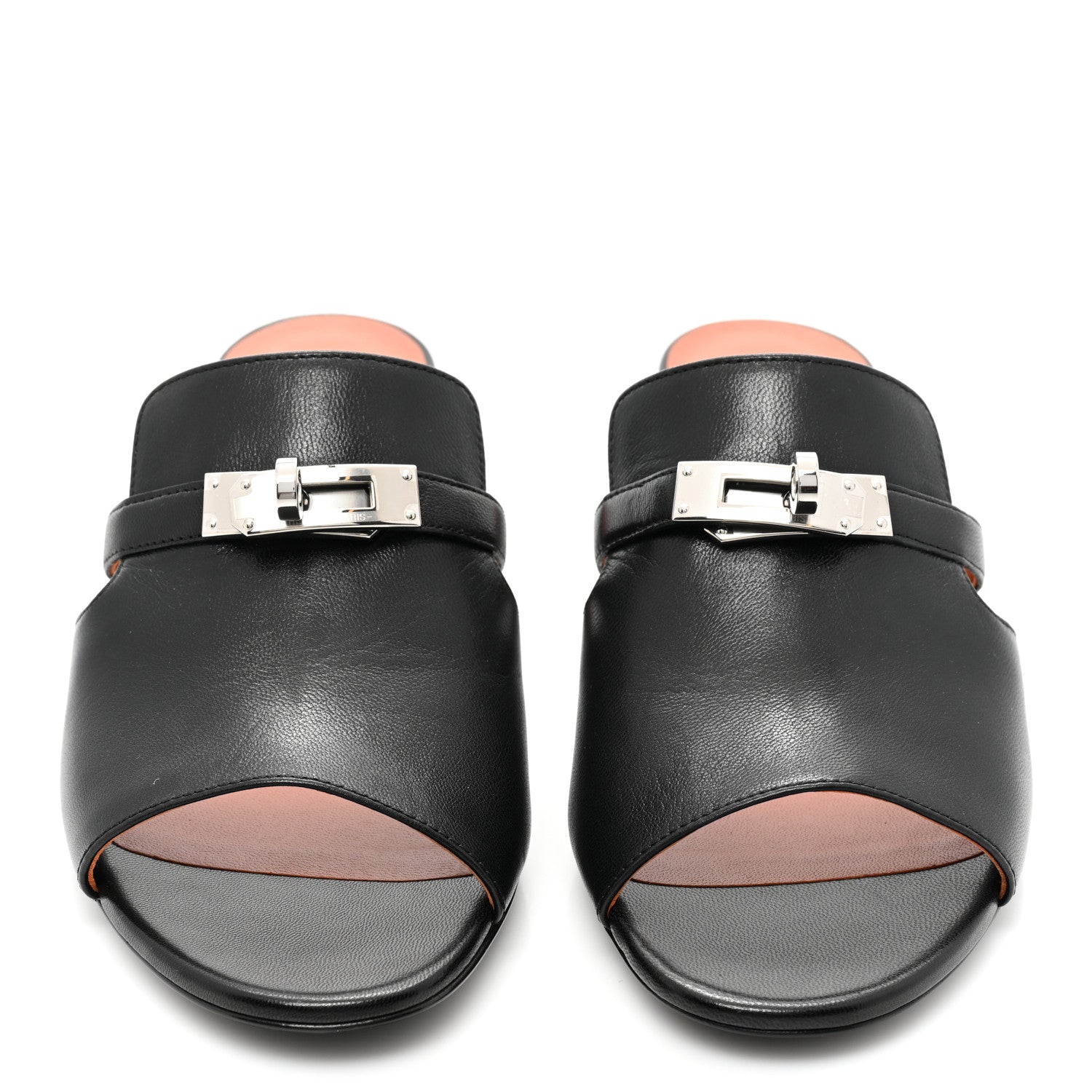Hermes Goatskin Candy Sandals 37.5 Black 2 of 9