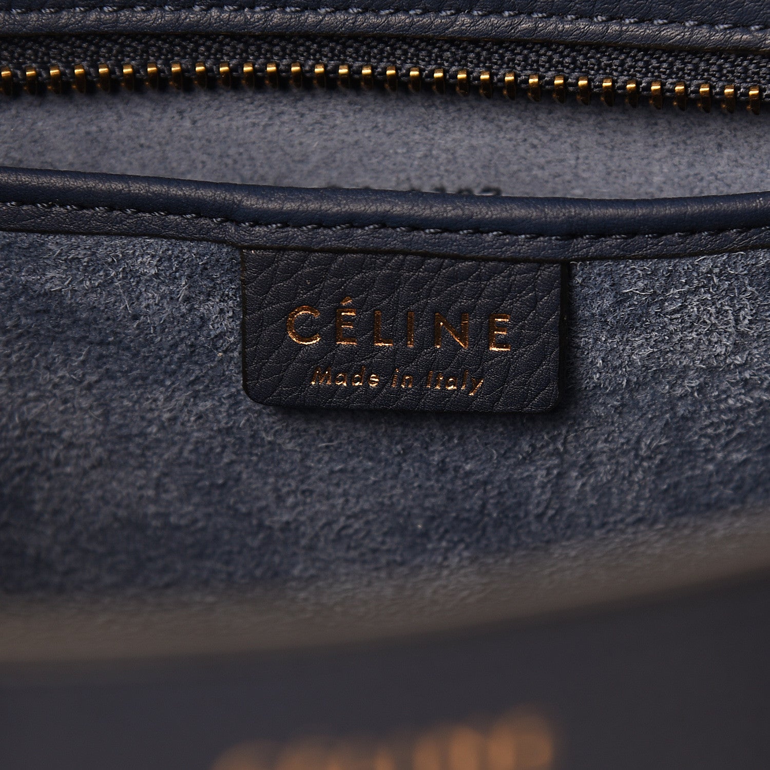 Celine Drummed Calfskin Nano Luggage Marine 5 of 9
