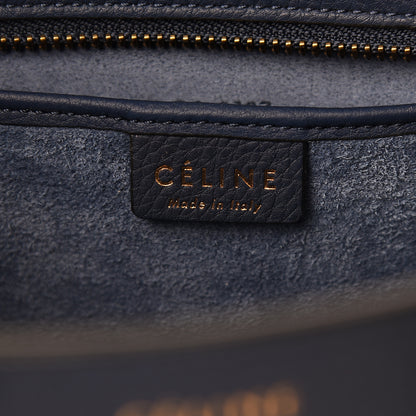 Celine Drummed Calfskin Nano Luggage Marine 5 of 9