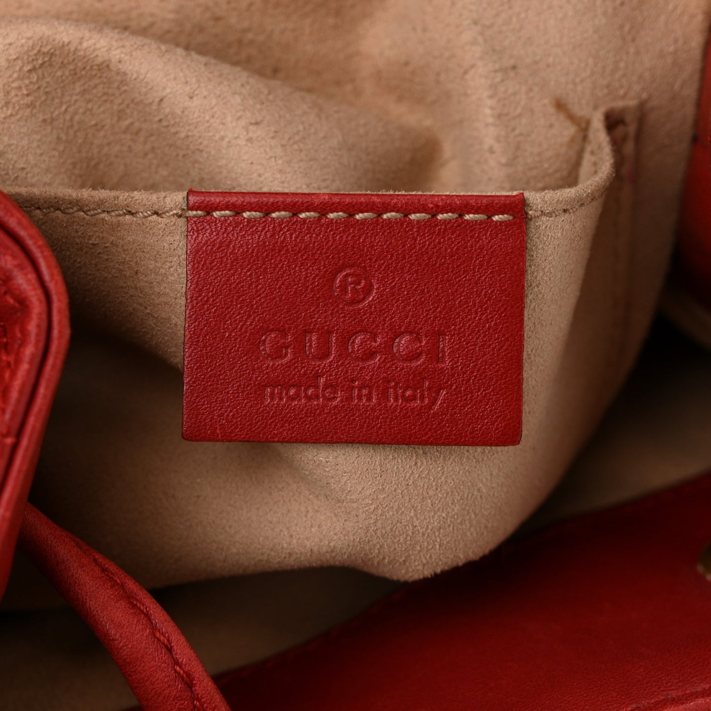 Calfskin Matelasse GG Marmont Flap Backpack Hibiscus Red