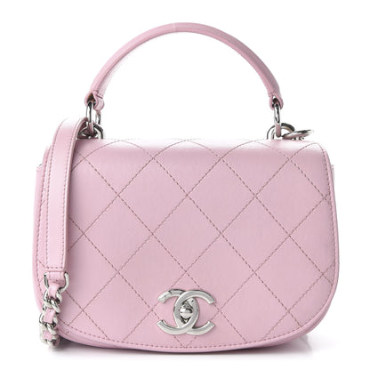 Chanel Calfskin Stitched Small Ring My Bag Flap Crossbody Pink 1 of 11