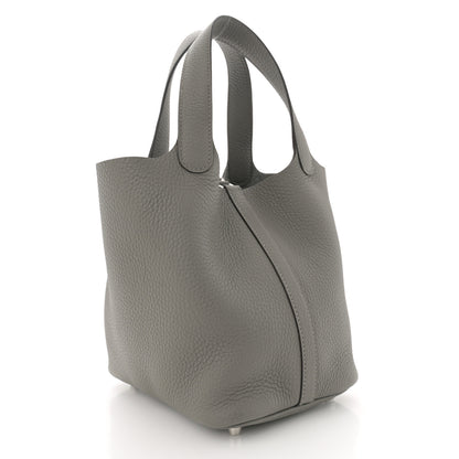 Hermes Taurillon Clemence Picotin Lock 18 PM Gris Meyer 3 of 11