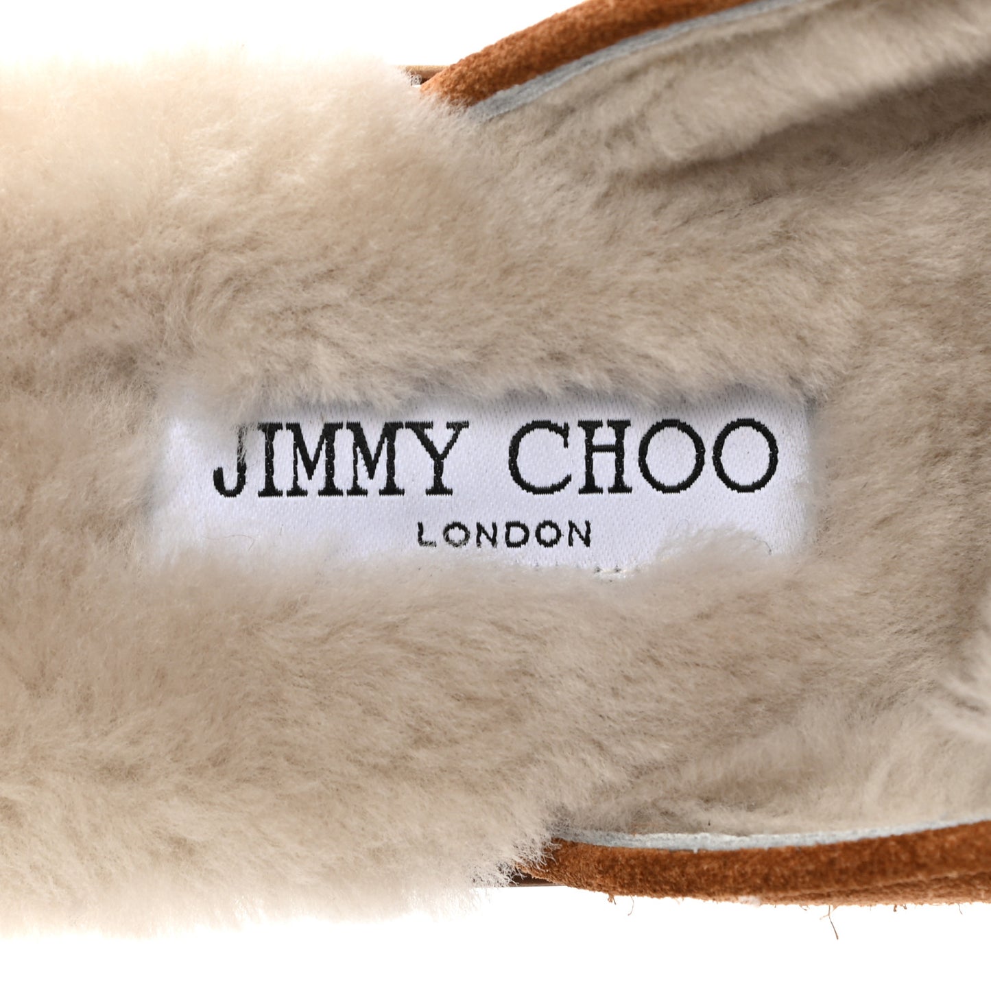Suede Shearling Ronnie Flat Mules 38 Tan Natural